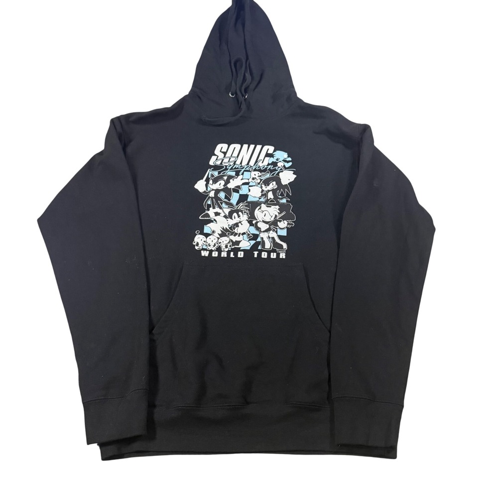Sonic Symphony World Tour Hoodie Black SEGA Video Game Mens Medium Independent